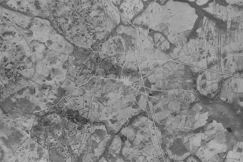 Ortofoto de 1956-1957 del núcleo de Trabanca