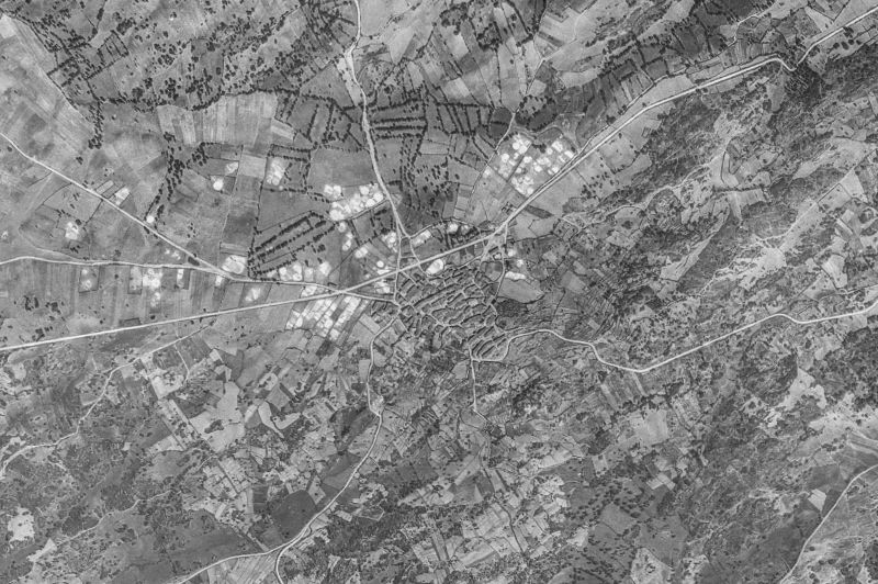 Ortofoto de 1956-1957 del núcleo de Valdelacasa