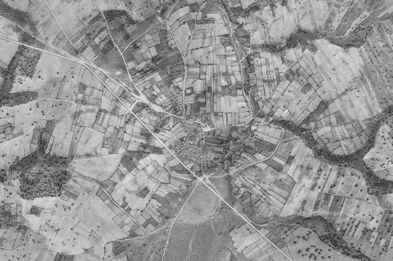 Ortofoto de 1956-1957 del núcleo de Valderrodrigo