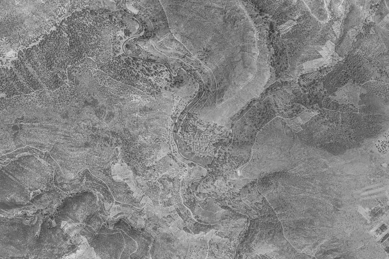 Ortofoto de 1956-1957 del núcleo de Valero