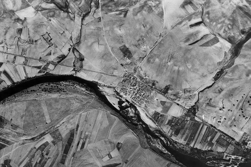 Ortofoto de 1956-1957 del núcleo de Valverdón