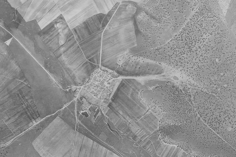 Ortofoto de 1956-1957 del núcleo de Villalba de los Llanos