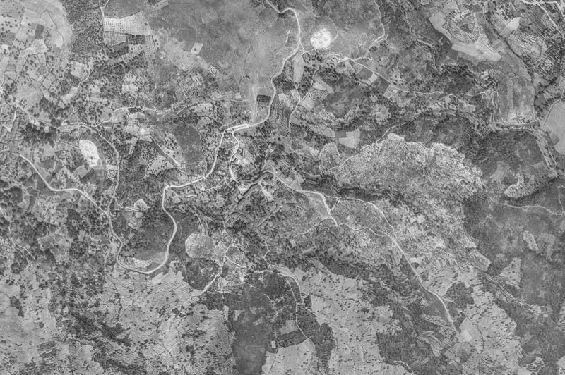 Ortofoto de 1956-1957 del núcleo de Villanueva del Conde