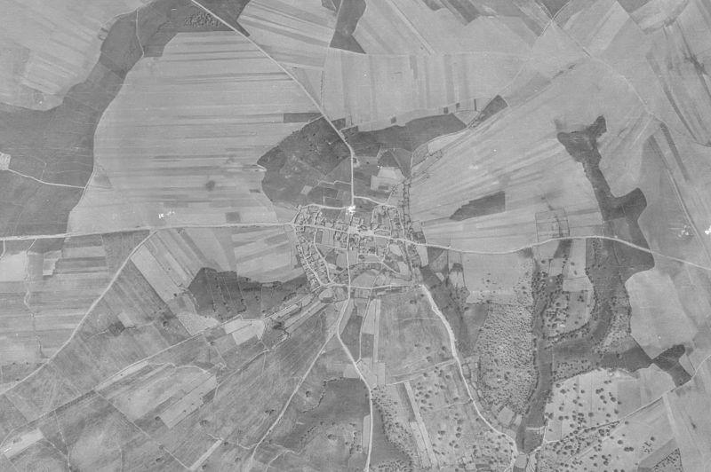 Ortofoto de 1956-1957 del núcleo de Villar de Argañán