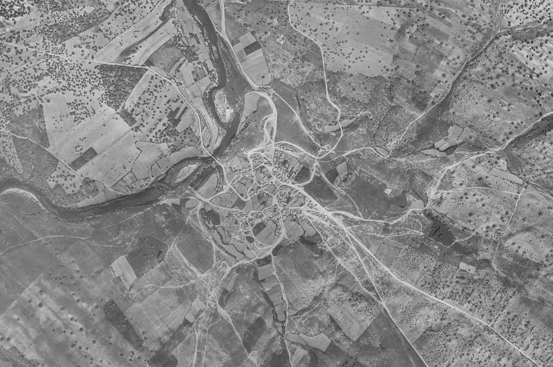 Ortofoto de 1956-1957 del núcleo de Villares de Yeltes