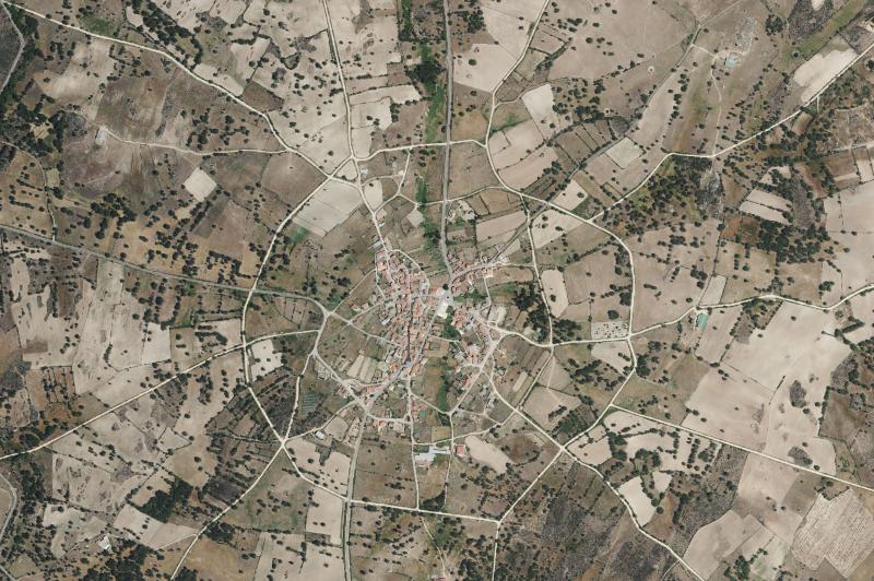 Ortofoto actual del núcleo de La Zarza de Pumareda