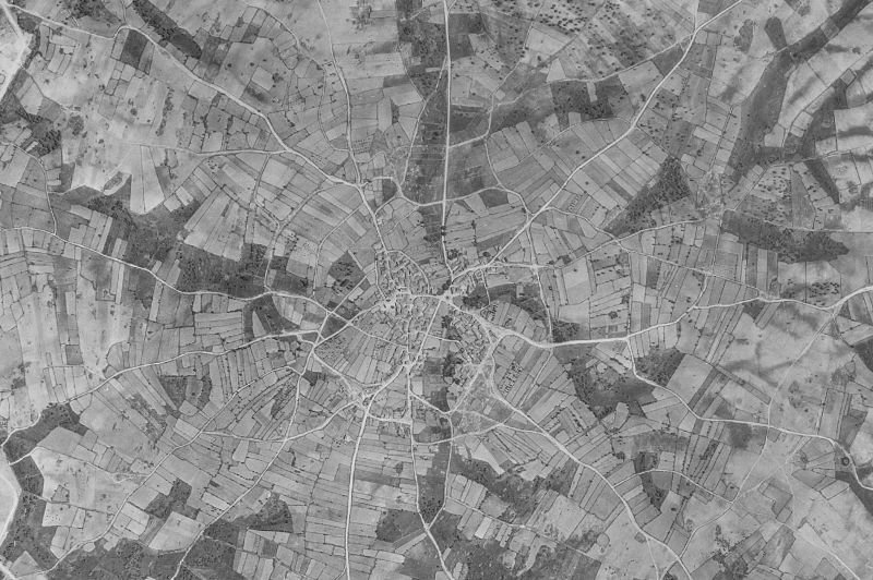 Ortofoto de 1956-1957 del núcleo de La Zarza de Pumareda