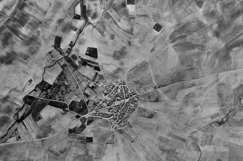 Ortofoto de 1956-1957 del núcleo de Zorita de la Frontera