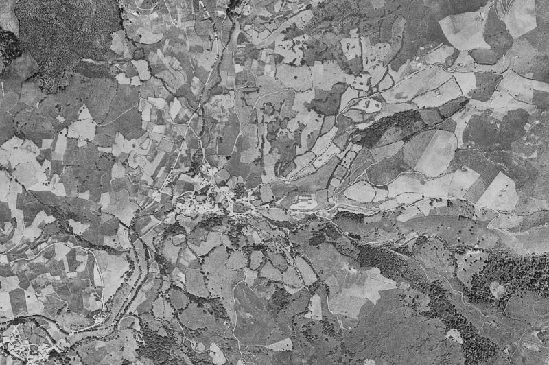 Ortofoto de 1956-1957 del núcleo de Anievas