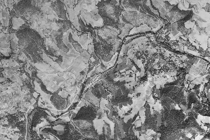 Ortofoto de 1956-1957 del núcleo de Camaleño