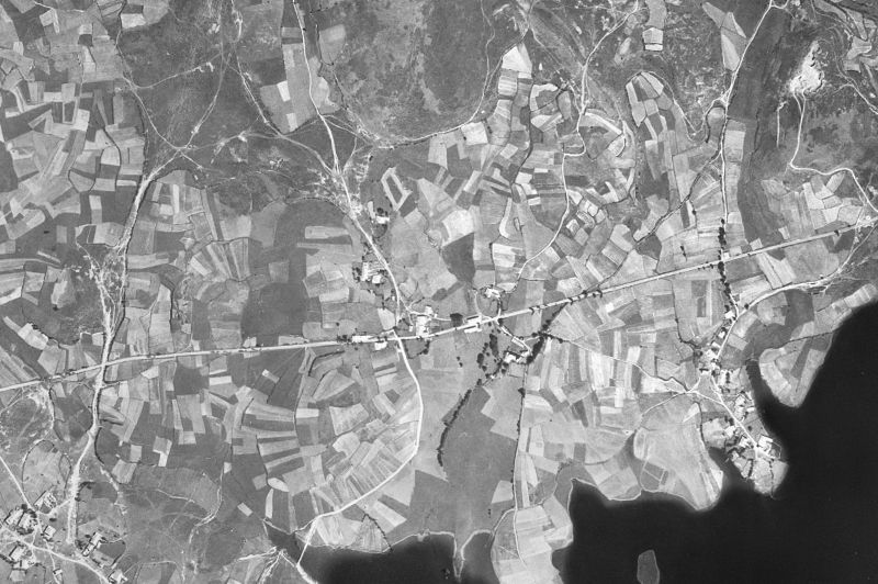 Ortofoto de 1956-1957 del núcleo de Campoo de Yuso