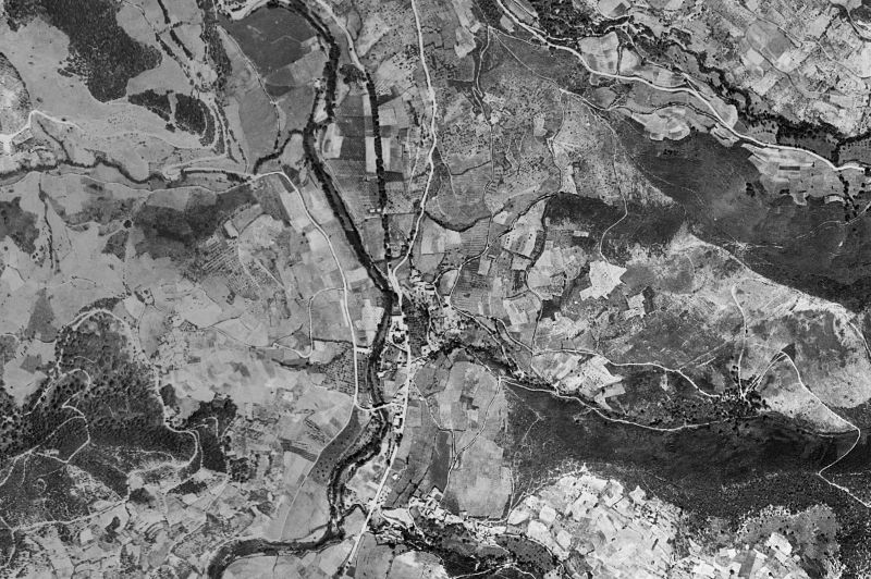 Ortofoto de 1956-1957 del núcleo de Cillorigo de Liébana