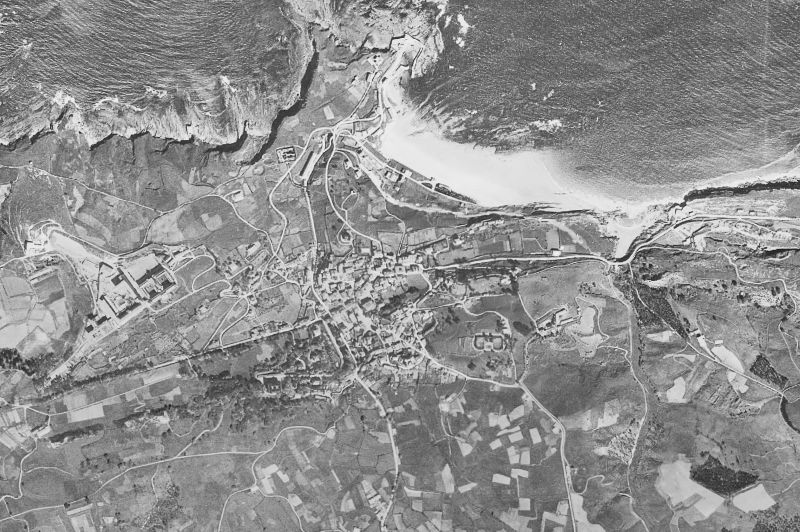 Ortofoto de 1956-1957 del núcleo de Comillas