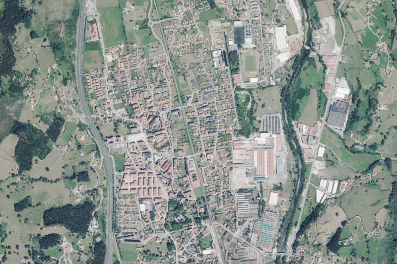 Ortofoto actual del núcleo de Los Corrales de Buelna