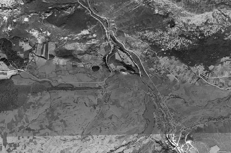 Ortofoto de 1956-1957 del núcleo de Lamasón
