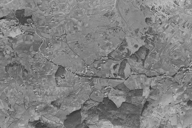 Ortofoto de 1956-1957 del núcleo de Miengo