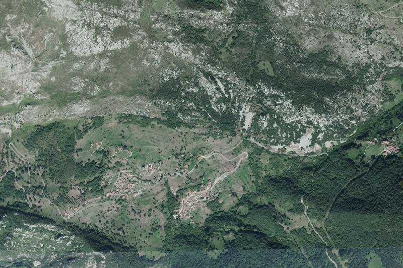 Ortofoto actual del núcleo de Peñarrubia