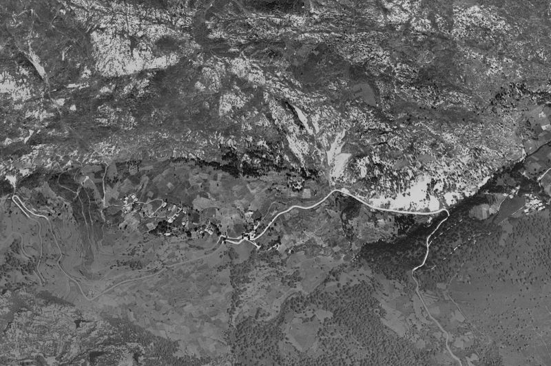 Ortofoto de 1956-1957 del núcleo de Peñarrubia