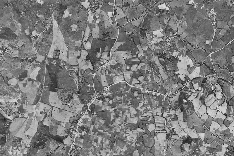 Ortofoto de 1956-1957 del núcleo de Rasines