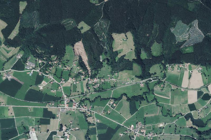 Ortofoto actual del núcleo de Ribamontán al Monte