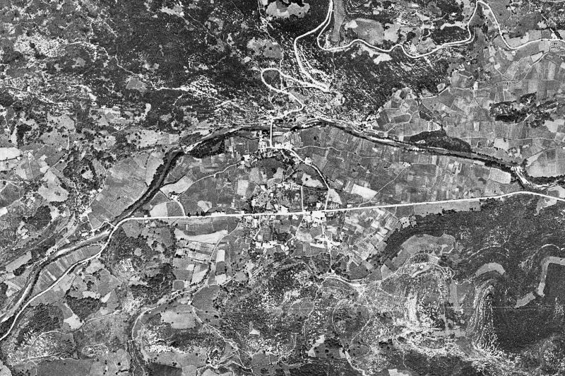 Ortofoto de 1956-1957 del núcleo de Ruesga