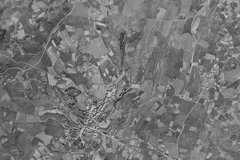 Ortofoto de 1956-1957 del núcleo de Santillana del Mar