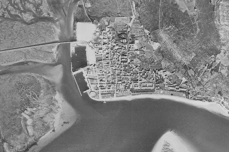 Ortofoto de 1956-1957 del núcleo de Santoña