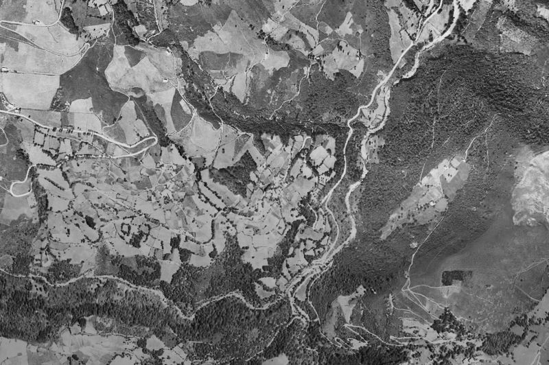 Ortofoto de 1956-1957 del núcleo de Soba