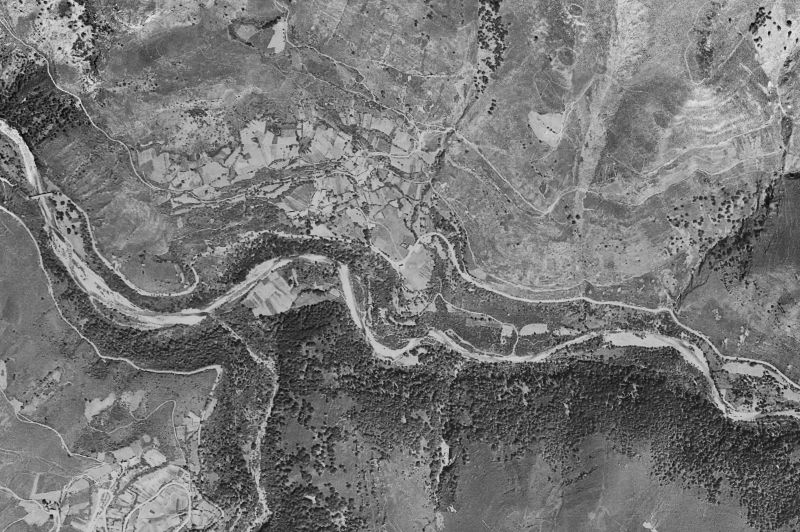 Ortofoto de 1956-1957 del núcleo de Los Tojos