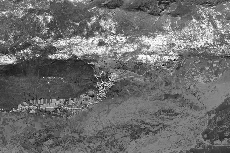 Ortofoto de 1956-1957 del núcleo de Tresviso