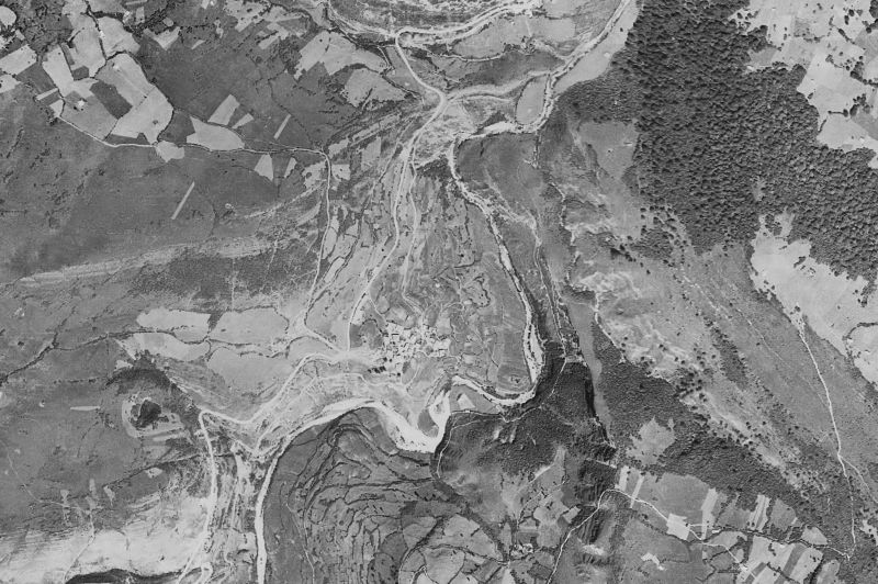 Ortofoto de 1956-1957 del núcleo de Tudanca