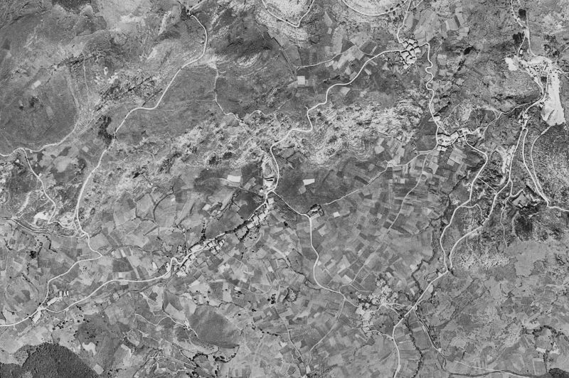 Ortofoto de 1956-1957 del núcleo de Udías