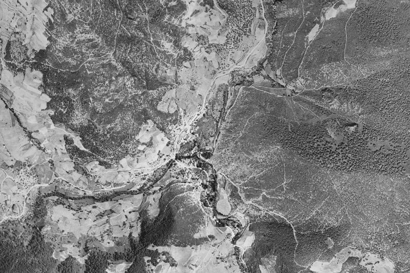 Ortofoto de 1956-1957 del núcleo de Vega de Liébana