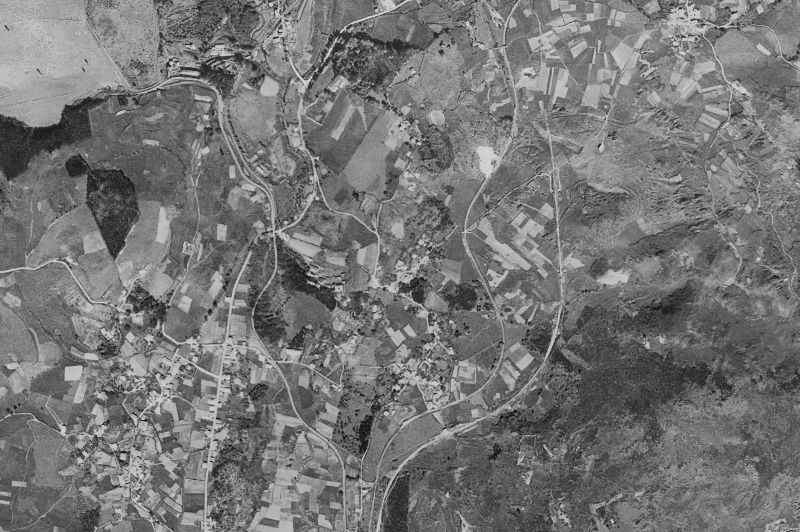 Ortofoto de 1956-1957 del núcleo de Villaescusa
