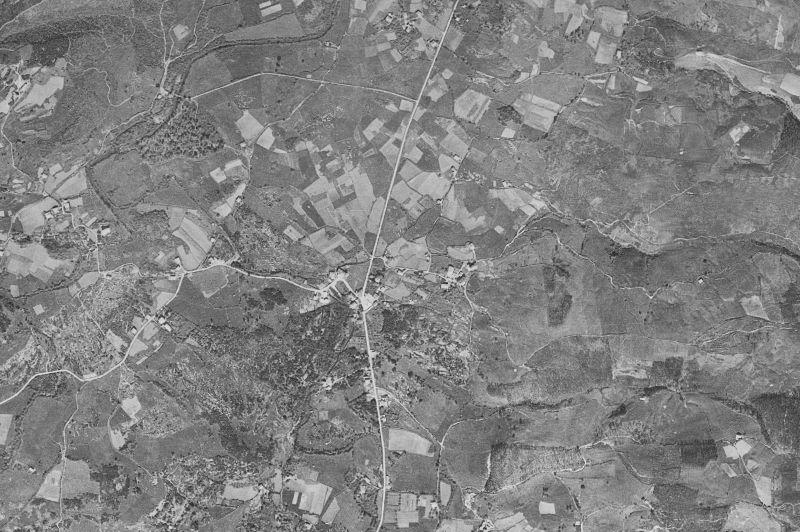 Ortofoto de 1956-1957 del núcleo de Voto