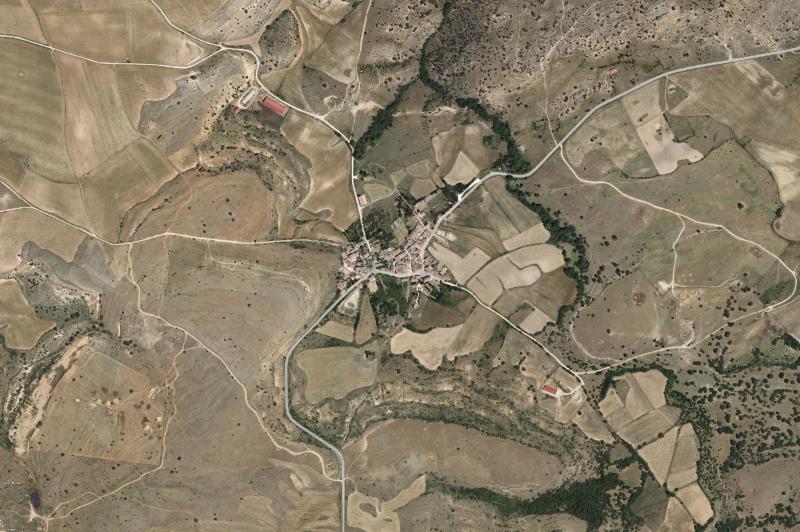 Ortofoto actual del núcleo de Adrada de Pirón