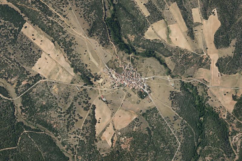 Ortofoto actual del núcleo de Aldeanueva de la Serrezuela