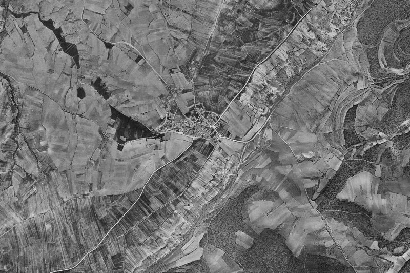 Ortofoto de 1956-1957 del núcleo de Arevalillo de Cega