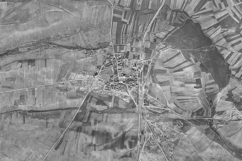 Ortofoto de 1956-1957 del núcleo de Campo de San Pedro