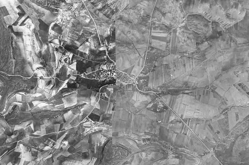 Ortofoto de 1956-1957 del núcleo de Castro de Fuentidueña