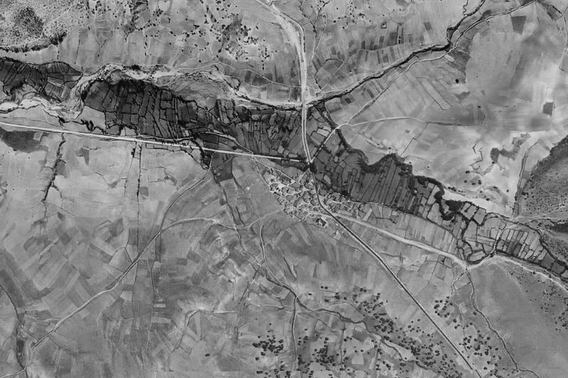 Ortofoto de 1956-1957 del núcleo de Cerezo de Abajo