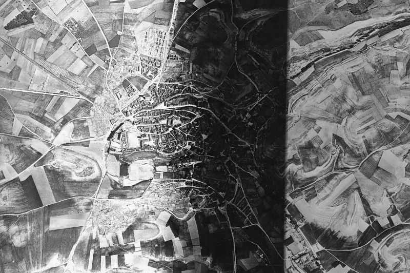 Ortofoto de 1956-1957 del núcleo de Cuéllar