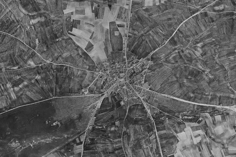 Ortofoto de 1956-1957 del núcleo de Escalona del Prado