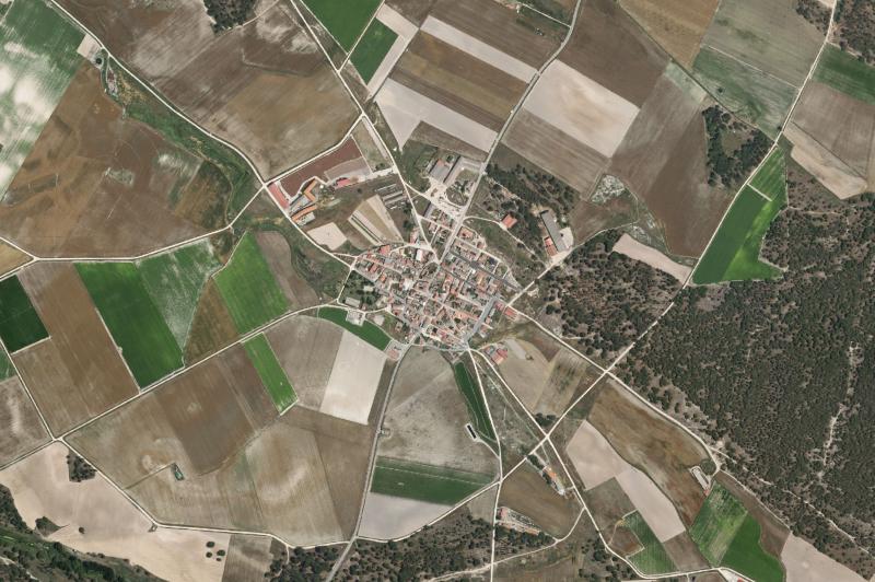 Ortofoto actual del núcleo de Fresneda de Cuéllar
