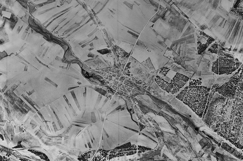 Ortofoto de 1956-1957 del núcleo de Fresneda de Cuéllar