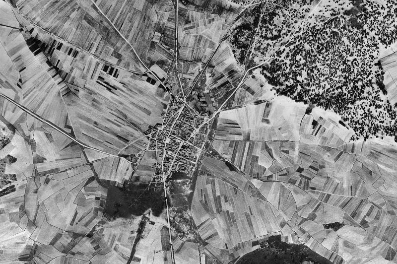 Ortofoto de 1956-1957 del núcleo de Fuenterrebollo