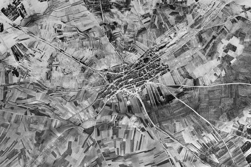 Ortofoto de 1956-1957 del núcleo de Lastras de Cuéllar