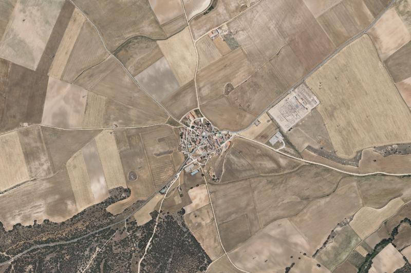 Ortofoto actual del núcleo de Lastras del Pozo
