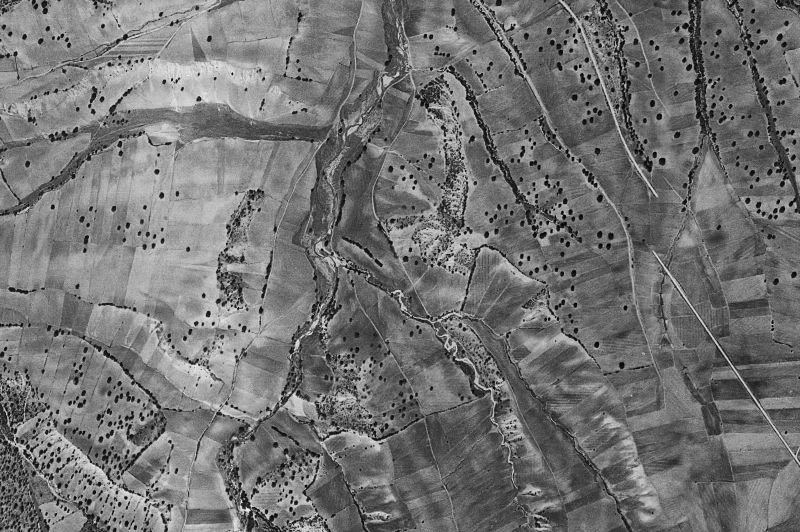 Ortofoto de 1956-1957 del núcleo de Monterrubio