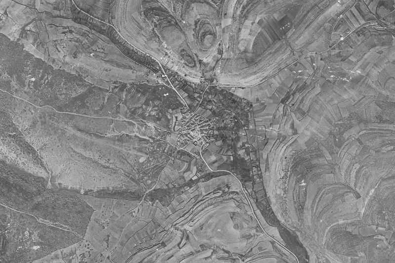 Ortofoto de 1956-1957 del núcleo de Navares de las Cuevas